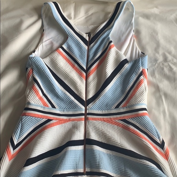 White Striped A Line Dress - Picture 9 of 10